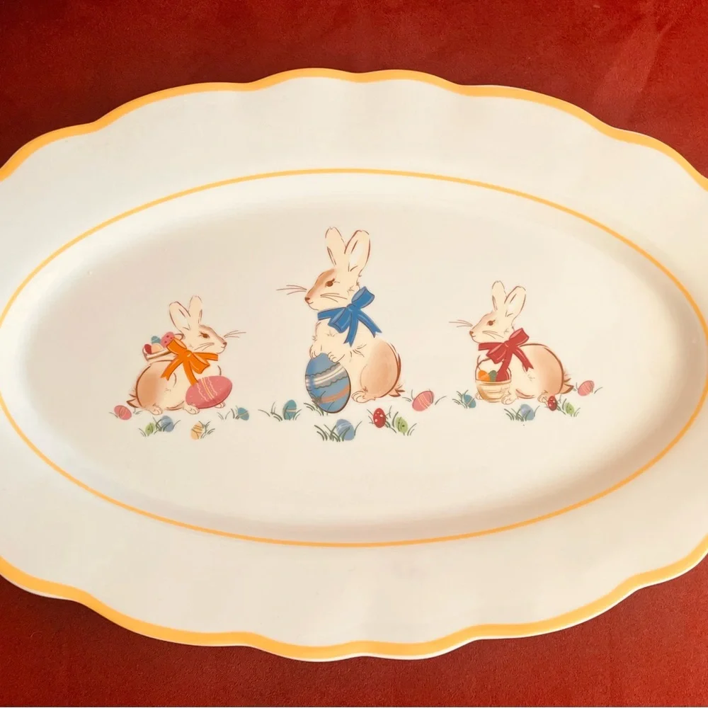 Williams Sonoma Scalloped Edge Easter Platter